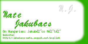 mate jakubacs business card